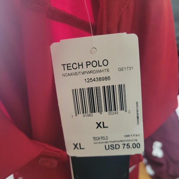 adidas Nebraska CornHuskers Tech Polo Football Coaches Shirt Red GE1731 … - Picture 9 of 10